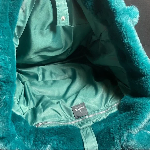 GREAT GIFT! HOST PICK!! BNWT Pinko Debossed faux fur plush tote green PRICE FIRM - Picture 10 of 16